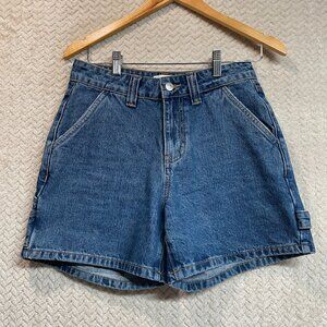 Princess Polly Denim Carpenter High Rise Jean Shorts Y2K Size 4 Streetwear